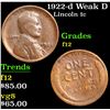 Image 1 : 1922-d Weak D Lincoln Cent 1c Grades f, fine