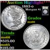 Image 1 : ***Auction Highlight*** 1883-o Morgan Dollar $1 Graded GEM+ Unc By USCG (fc)