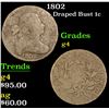 Image 1 : 1802 Draped Bust Large Cent 1c Grades g, good