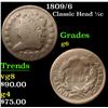Image 1 : 1809/6 Classic Head half cent 1/2c Grades g+