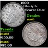 Image 1 : 1900 Liberty Nickel 5c Grades Select Unc