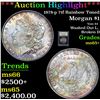 Image 1 : ***Auction Highlight*** 1878-p 7tf Rainbow Toned Morgan Dollar $1 Graded GEM+ Unc By USCG (fc)