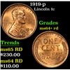 Image 1 : 1919-p Lincoln Cent 1c Grades Choice+ Unc RD