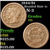 Image 1 : 1844/81 Braided Hair Large Cent 1c Grades f+