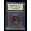 Image 4 : ***Auction Highlight*** 1853 Braided Hair Half Cent 1/2c Graded Select+ Unc RB By USCG (fc)