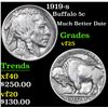Image 1 : 1919-s Buffalo Nickel 5c Grades vf+