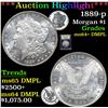 Image 1 : ***Auction Highlight*** 1889-p Morgan Dollar $1 Graded Choice Unc+ DMPL By USCG (fc)