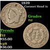 Image 1 : 1829 Coronet Head Large Cent 1c Grades f, fine