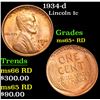 Image 1 : 1934-d Lincoln Cent 1c Grades Gem+ Unc RD