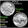 Image 1 : 1921-p Buffalo Nickel 5c Grades Select AU