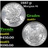 Image 1 : 1887-p Morgan Dollar $1 Grades GEM+ Unc