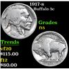 Image 1 : 1917-s Buffalo Nickel 5c Grades f+