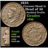 Image 1 : 1835 Coronet Head Large Cent 1c Grades vf++
