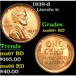 1939-d Lincoln Cent 1c Grades GEM++ RD