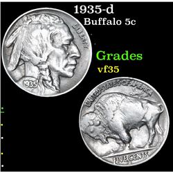 1935-d Buffalo Nickel 5c Grades vf++