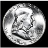 Image 2 : 1953-p Franklin Half Dollar 50c Grades Choice Unc+ FBL