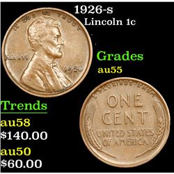 1926-s Lincoln Cent 1c Grades Choice AU