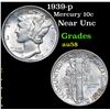 Image 1 : 1939-p Mercury Dime 10c Grades Choice AU/BU Slider