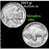 Image 1 : 1917-p Buffalo Nickel 5c Grades vf+