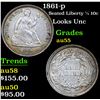 Image 1 : 1861-p Seated Liberty Half Dime 1/2 10c Grades Choice AU