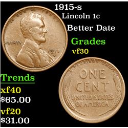 1915-s Lincoln Cent 1c Grades vf++