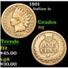 Image 1 : 1861 Indian Cent 1c Grades f, fine
