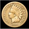 Image 2 : 1861 Indian Cent 1c Grades f, fine