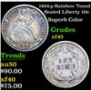 Image 1 : 1884-p Rainbow Toned Seated Liberty Dime 10c Grades xf+