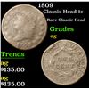Image 1 : 1809 Classic Head Large Cent 1c Grades ag