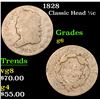 Image 1 : 1828 Classic Head half cent 1/2c Grades g+