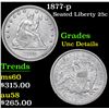Image 1 : 1877-p Seated Liberty Quarter 25c Grades Unc Details