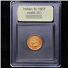 Image 4 : ***Auction Highlight*** 1907 Indian Cent 1c Graded GEM Unc RD By USCG (fc)