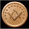 Image 2 : (1863) Masonic Symbol Civil War Token 1c Grades Choice Unc BN