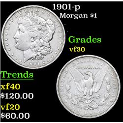 1901-p Morgan Dollar $1 Grades vf++