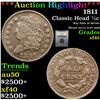 Image 1 : ***Auction Highlight*** 1811 Classic Head half cent 1/2c Graded xf+ By USCG (fc)