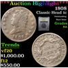 Image 1 : ***Auction Highlight*** 1808 Classic Head Large Cent 1c Graded f+ By USCG (fc)