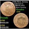 Image 1 : 1786 New Jersey Colonial Cent 1c Grades vf++