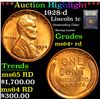 Image 1 : ***Auction Highlight*** 1928-d Lincoln Cent 1c Graded Choice+ Unc RD By USCG (fc)