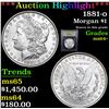 Image 1 : ***Auction Highlight*** 1881-o Morgan Dollar $1 Graded Choice+ Unc By USCG (fc)