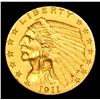 Image 2 : 1911-p Gold Indian Quarter Eagle $2 1/2 Grades Choice AU/BU Slider