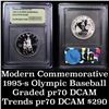 Image 1 : 1995-s Olympics Basketball Modern Commem Half Dollar 50c Graded GEM++ Proof Deep Cameo By USCG