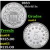 Image 1 : 1883 Shield Nickel 5c Grades Choice Unc