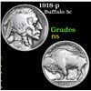 Image 1 : 1918-p Buffalo Nickel 5c Grades f+