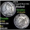 Image 1 : 1824 Capped Bust Half Dollar 50c Grades vf details
