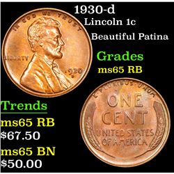 1930-d Lincoln Cent 1c Grades GEM Unc RB