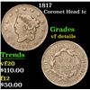 Image 1 : 1817 Coronet Head Large Cent 1c Grades vf details