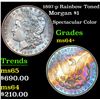 Image 1 : 1897-p Rainbow Toned Morgan Dollar $1 Grades Choice+ Unc