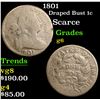 Image 1 : 1801 Draped Bust Large Cent 1c Grades g+