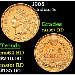 1908 Indian Cent 1c Grades Select+ Unc RD