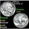 Image 1 : 1921-p Buffalo Nickel 5c Grades Select AU